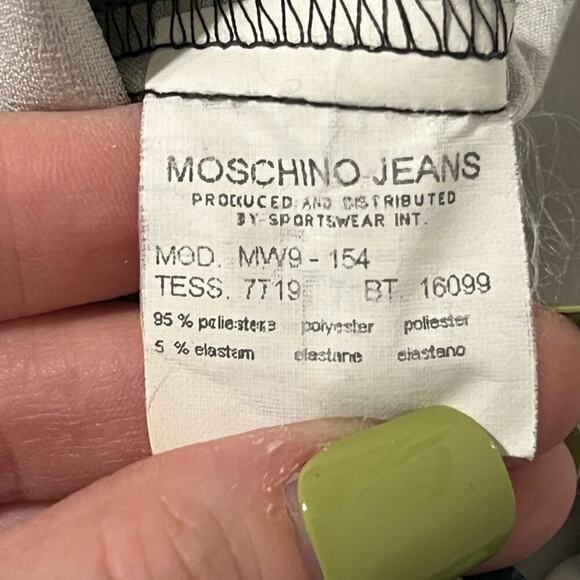 Moschino Y2K 90s Satin Scoop Back Printed BodyCon Spaghetti Strap Dress Black 6 - Picture 7 of 14